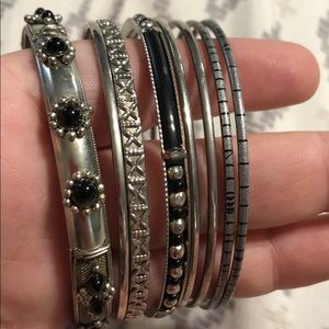 🌻Silver Bangle Set